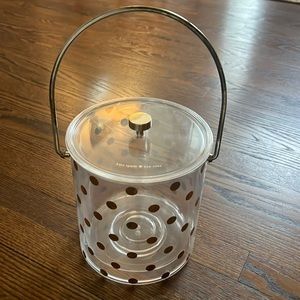 Kate Spade ice bucket with gold polka dots